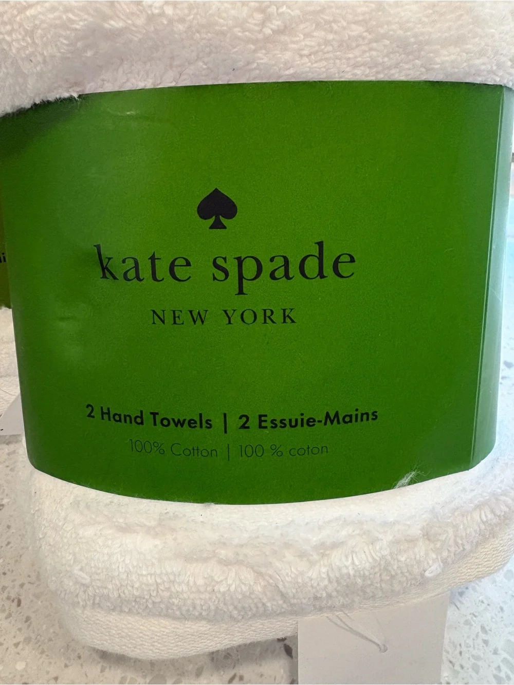 NWT kate spade New York White Hand Towels - Two sets of 2